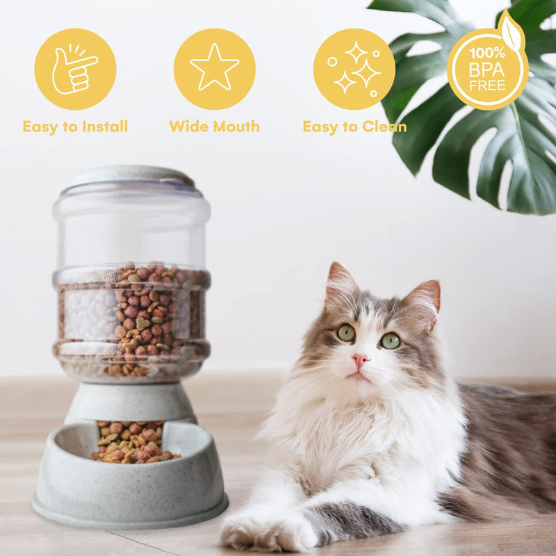 3.8L Pet Automatic Feeder Dog Cat Auto Water Dispenser Large Capacity Feeding Food Bowl Kucing