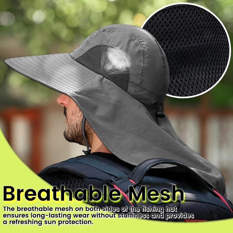 Outdoor Windproof Sun Hat with Ice Sleeve Hiking Hat Face Cover Protection Waterproof Cap Fishing Camping Hats
