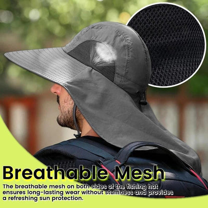 Outdoor Windproof Sun Hat with Ice Sleeve Hiking Hat Face Cover Protection Waterproof Cap Fishing Camping Hats