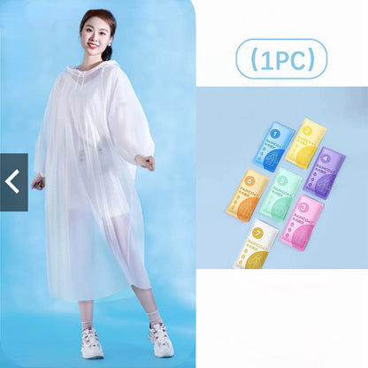Disposable Card Adult Raincoat Long Thickened Rainproof Children's Portable Rain Suit