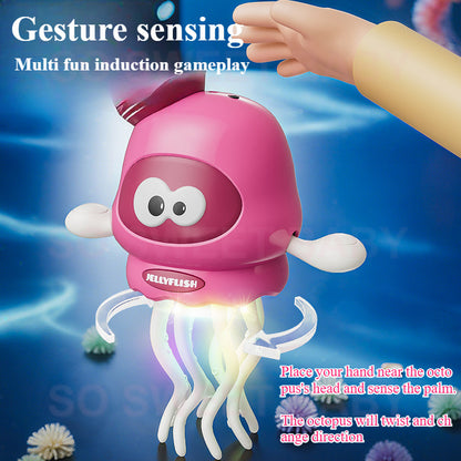 Dancing Octopus Toy Magical Induction Twist Octopus Toy with Light and Music Rechargeable Mainan