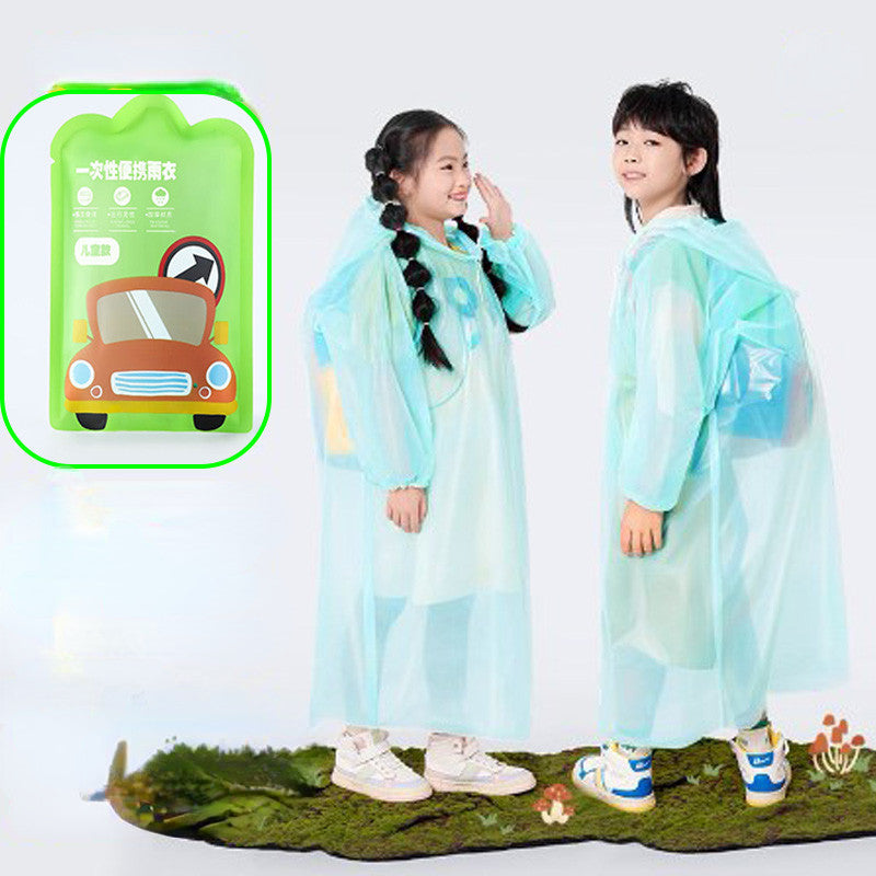 Disposable Card Adult Raincoat Long Thickened Rainproof Children's Portable Rain Suit