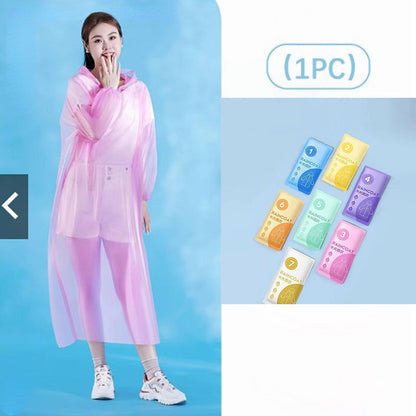 Disposable Card Adult Raincoat Long Thickened Rainproof Children's Portable Rain Suit