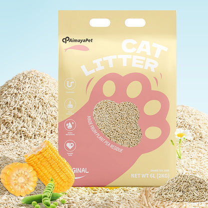 AimayaPet 6L(2/1.5Kg) Premium Natural Tofu Cat Litter Super Fast Clumping - 6 Fragrances