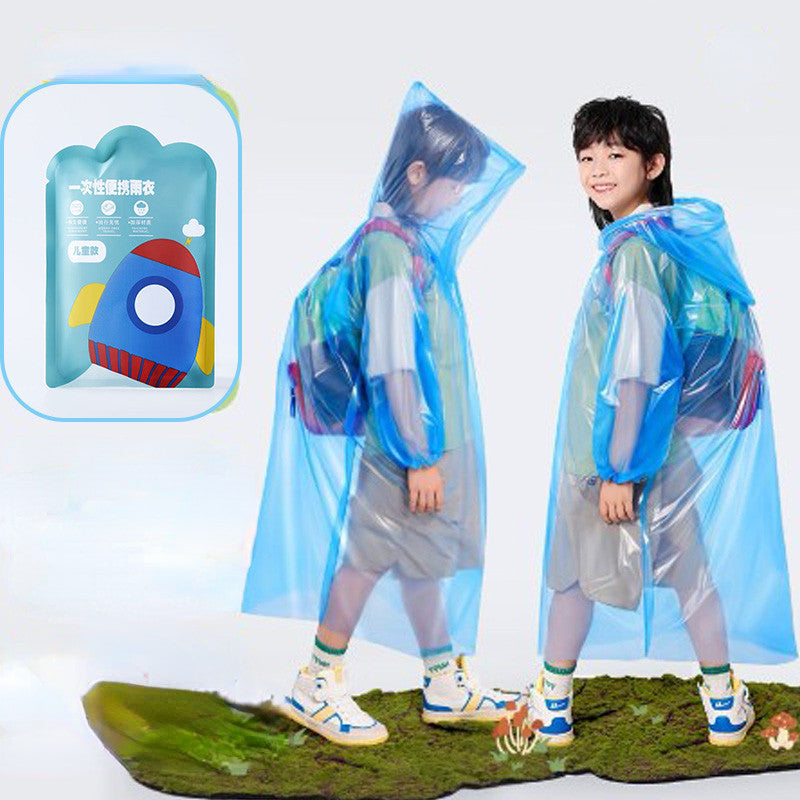 Disposable Card Adult Raincoat Long Thickened Rainproof Children's Portable Rain Suit