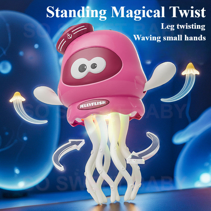 Dancing Octopus Toy Magical Induction Twist Octopus Toy with Light and Music Rechargeable Mainan