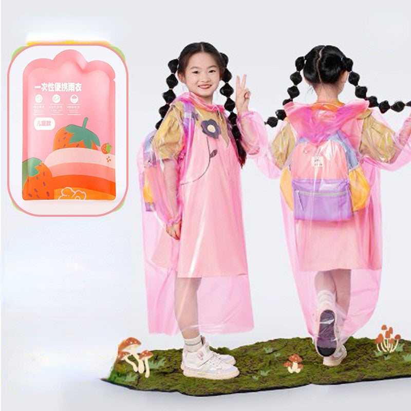 Disposable Card Adult Raincoat Long Thickened Rainproof Children's Portable Rain Suit