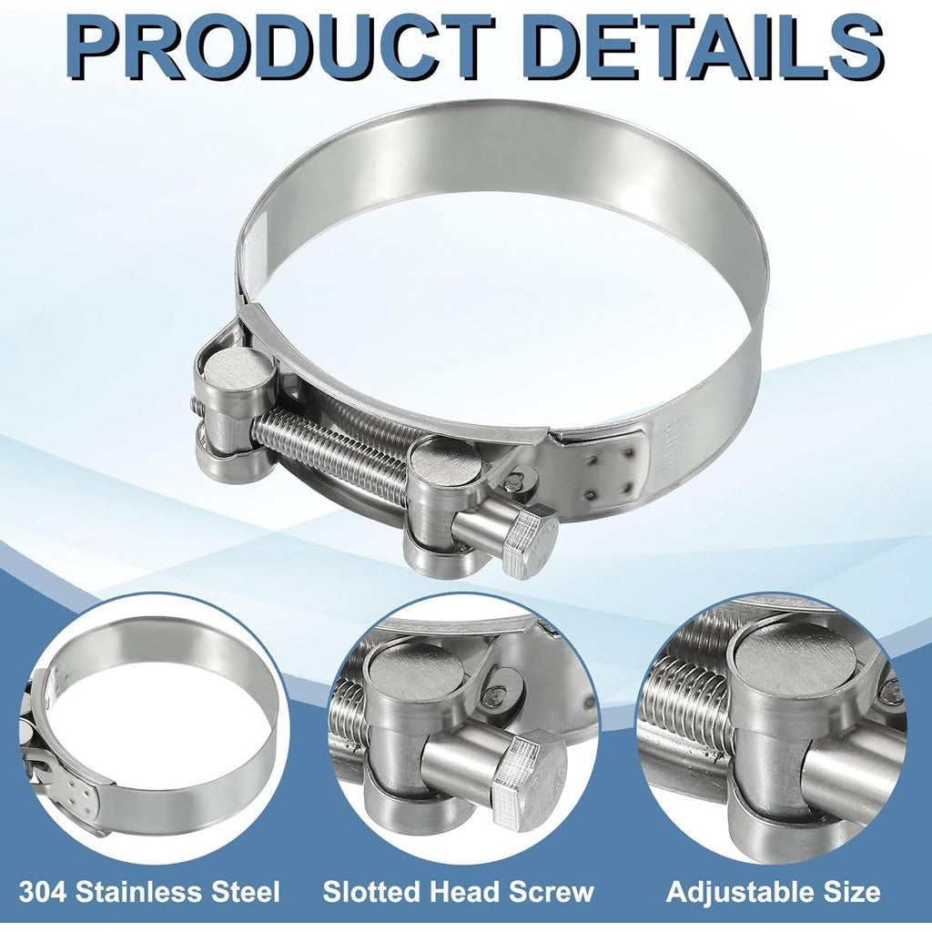 【4pcs】304 Stainless Steel High Pressure Hose Clamp Clip Single Head Bolt Motor Exhaust Intercooler Engine Turbo Radiator