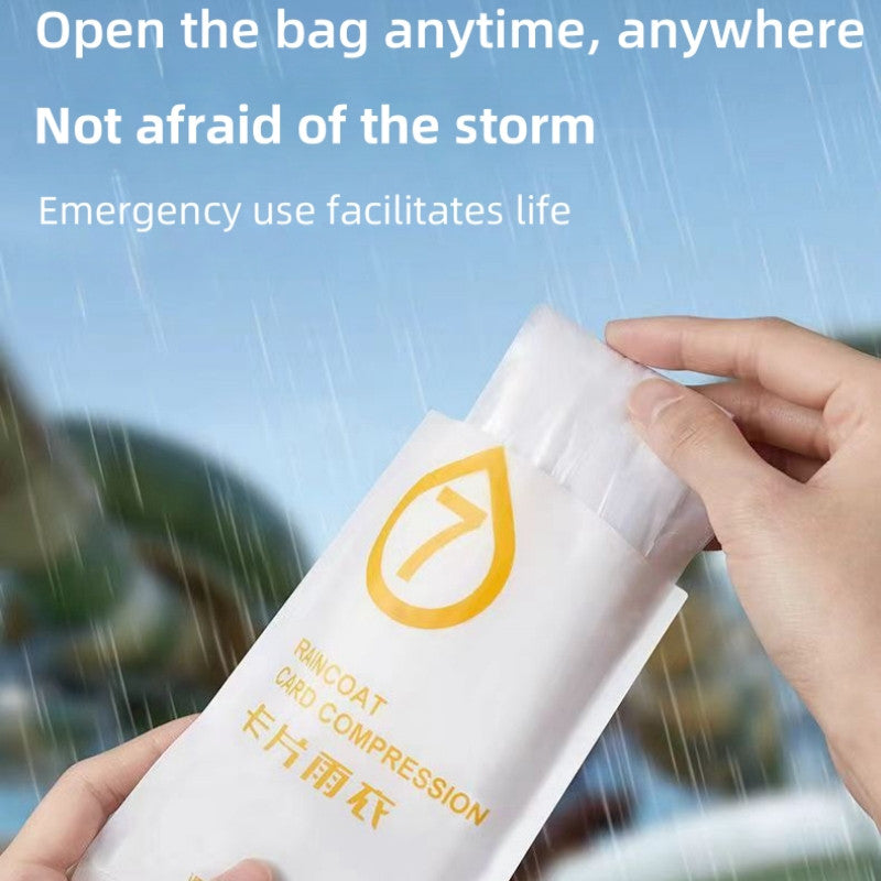 Disposable Card Adult Raincoat Long Thickened Rainproof Children's Portable Rain Suit