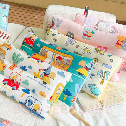 [3D Bean Design] 50x30cm Kids Bean Fleece Pillow Cotton Neck Guard Bed Pillow Bantal Kapas Budak
