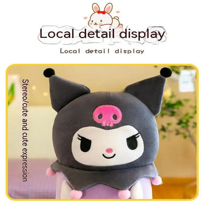 Sanrio Long Throw Pillow 60/80/100cm Cute Kuromi Melody Stuffed Doll Birthday Plush Toy Gift Anak Patung