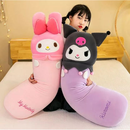 Sanrio Long Throw Pillow 60/80/100cm Cute Kuromi Melody Stuffed Doll Birthday Plush Toy Gift Anak Patung