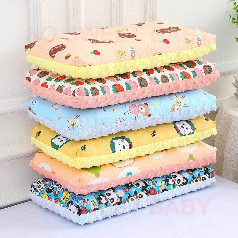 [3D Bean Design] 50x30cm Kids Bean Fleece Pillow Cotton Neck Guard Bed Pillow Bantal Kapas Budak