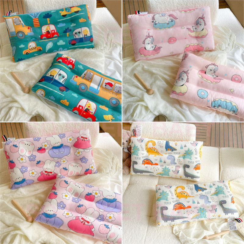[3D Bean Design] 50x30cm Kids Bean Fleece Pillow Cotton Neck Guard Bed Pillow Bantal Kapas Budak