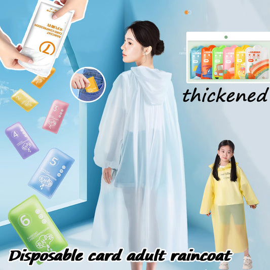 Disposable Card Adult Raincoat Long Thickened Rainproof Children's Portable Rain Suit