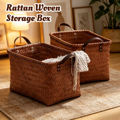 Woven Storage Box American Retro Style High Quality PE Home Kitchen Clothes Sundries Organizer