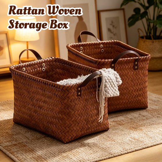 Woven Storage Box American Retro Style High Quality PE Home Kitchen Clothes Sundries Organizer