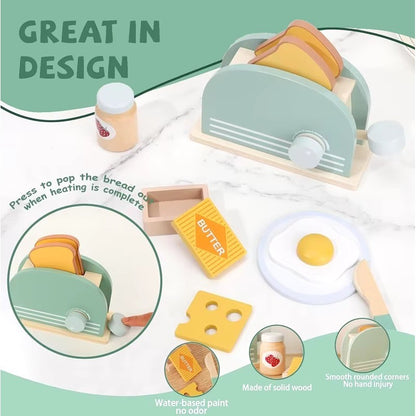 Wooden Pretend Toys Tea Set Toys Kids Kitchen Toys Pretend Play Set Wooden Cooking Toys