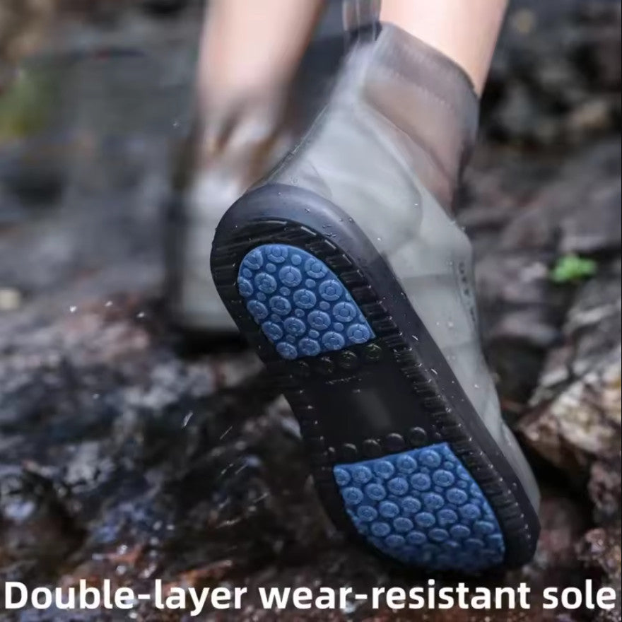 Rain Shoes Cover Waterproof Anti-Slip Silicone Rain Boot Outdoor Rainy Day Shoes Protector Kasut Getah