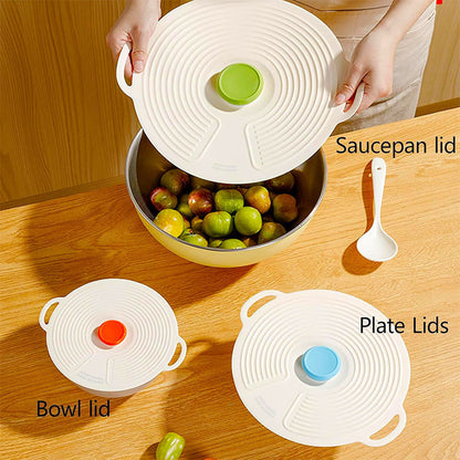Silicone Pot Lid Fresh-keeping Lid Reusable Food Lid Kitchen Tools Dust-proof Sealing Lid