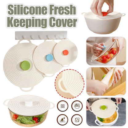 Silicone Pot Lid Fresh-keeping Lid Reusable Food Lid Kitchen Tools Dust-proof Sealing Lid