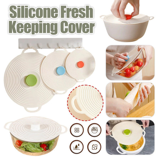 Silicone Pot Lid Fresh-keeping Lid Reusable Food Lid Kitchen Tools Dust-proof Sealing Lid